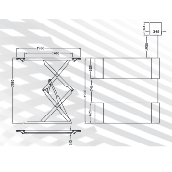 Preview: Fasep Doppelscherenhebebühne UFZ26 3500 Kg P311.001